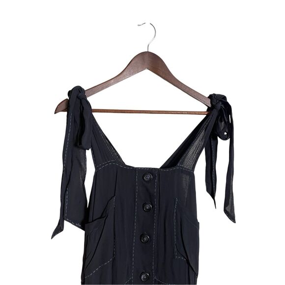 Free People Lou Lou Utility Midi Dress Black Womans Small - Picture 10 of 13
